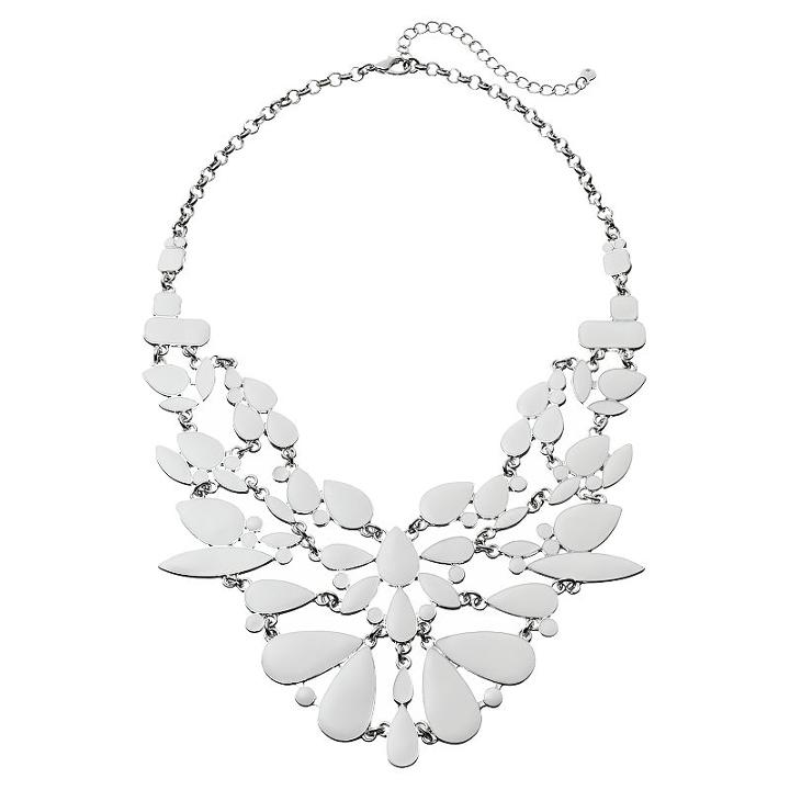 White Teardrop Statement Necklace, Women's