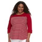 Plus Size Croft & Barrow&reg; Button-accent Pique Top, Women's, Size: 2xl, Med Red