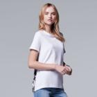 Women's Simply Vera Vera Wang Pleated Mixed-media Top, Size: Xl, Natural