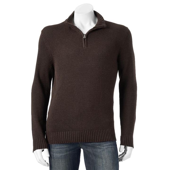Big & Tall Croft & Barrow&reg; Classic-fit 5gg Quarter-zip Sweater, Men's, Size: 3xb, Dark Brown