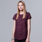Women's Simply Vera Vera Wang Windy Space-dye Jacquard Tee, Size: Small, Purple