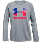 Girls 7-16 Under Armour Long Sleeve Big Logo Graphic Tee, Size: Xl, Med Grey