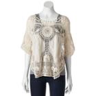 Mudd&reg; Crochet Poncho, Women's, White Oth