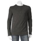 Men's Sonoma Goods For Life&trade; Heathered Thermal Henley, Size: Small, Dark Grey