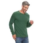 Men's Croft & Barrow&reg; Classic-fit Easy-care V-neck Tee, Size: Large, Dark Green