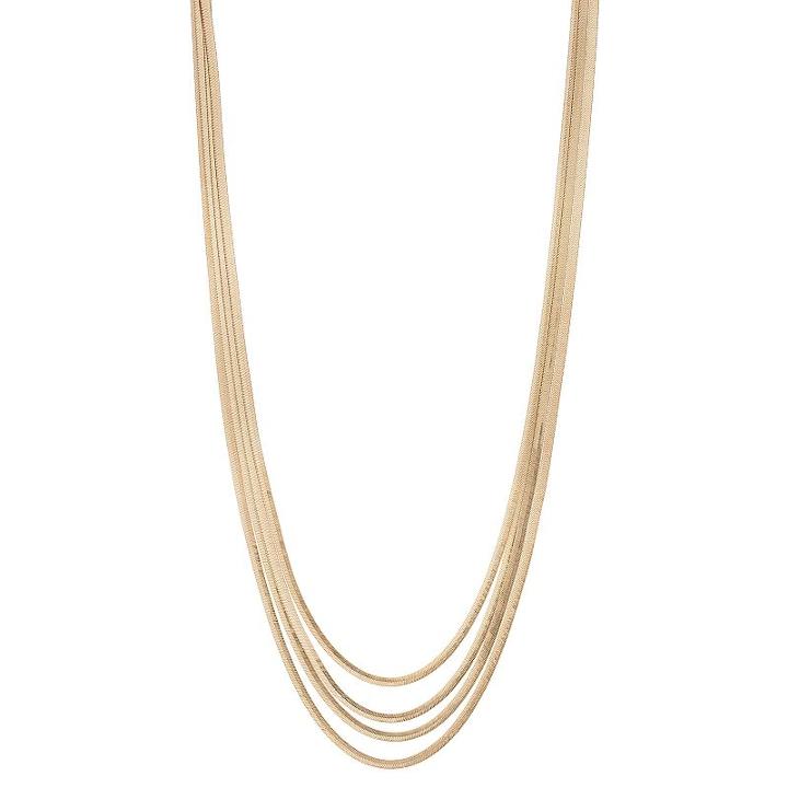 Simply Vera Vera Wang Long Herringbone Chain Multi Strand Necklace, Women's, Gold