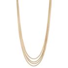 Simply Vera Vera Wang Long Herringbone Chain Multi Strand Necklace, Women's, Gold