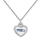 Seattle Seahawks Heart Pendant Necklace, Size: 18, White