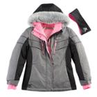 Girls 7-16 Zeroxposur Faux-fur Trim Fleece-lined Heavyweight Jacket & Ear Muff Headband Set, Size: 7-8, Grey Other