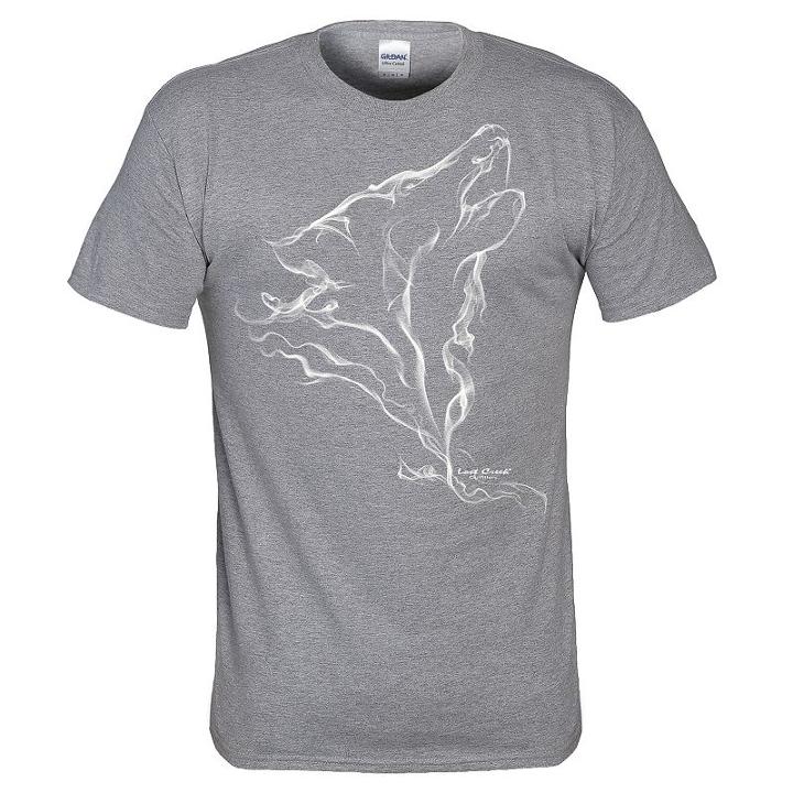 Men's Lost Creek Smoke Wolf Tee, Size: Large, Dark Grey