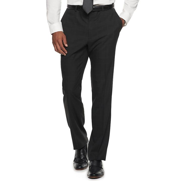 Men's Apt. 9&reg; Premier Flex Slim-fit Flat-front Suit Pants, Size: 28x30, Black