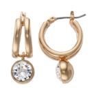 Dana Buchman Round Drop Hoop Earrings, Women's, Gold