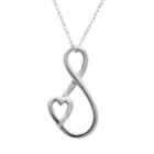 Sterling Silver Heart And Infinity Pendant, Women's, Size: 18