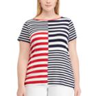 Plus Size Chaps Stripe Top, Women's, Size: 1xl, Red