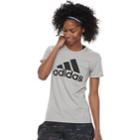 Women's Adidas Classic Logo Tee, Size: Xs, Med Grey