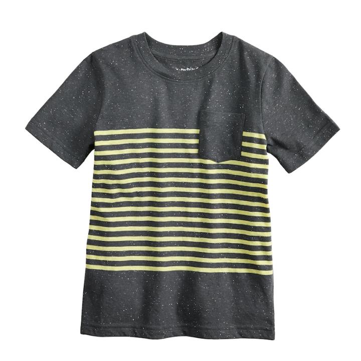 Boys 4-10 Jumping Beans&reg; Striped Pocket Tee, Size: 4, Light Grey