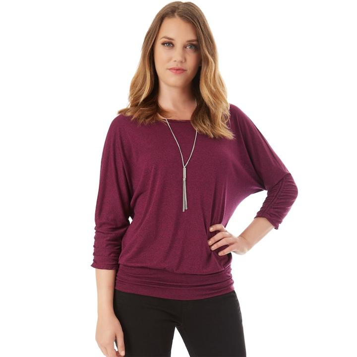 Women's Apt. 9&reg; Banded Hem Tee, Size: Xs, Purple