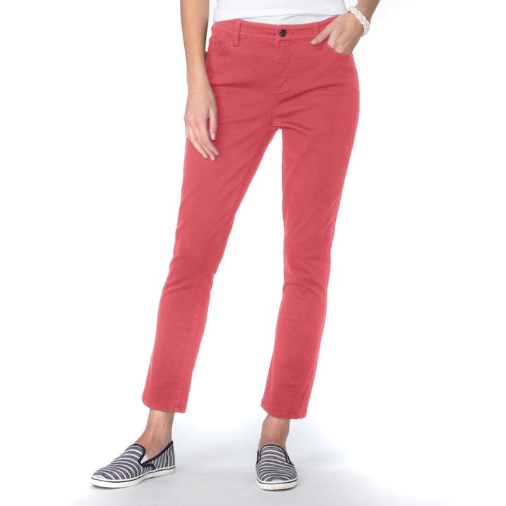 Women's Chaps Slimming Crop Pants, Size: 10, Red