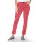 Women's Chaps Slimming Crop Pants, Size: 10, Red