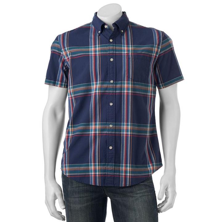 Men's Sonoma Goods For Life&trade; Modern-fit Poplin Button-down Shirt, Size: Xxl, Blue