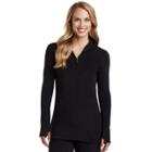 Plus Size Cuddl Duds Stretch Fleece Half Zip Hoodie, Women's, Size: 1xl, Black