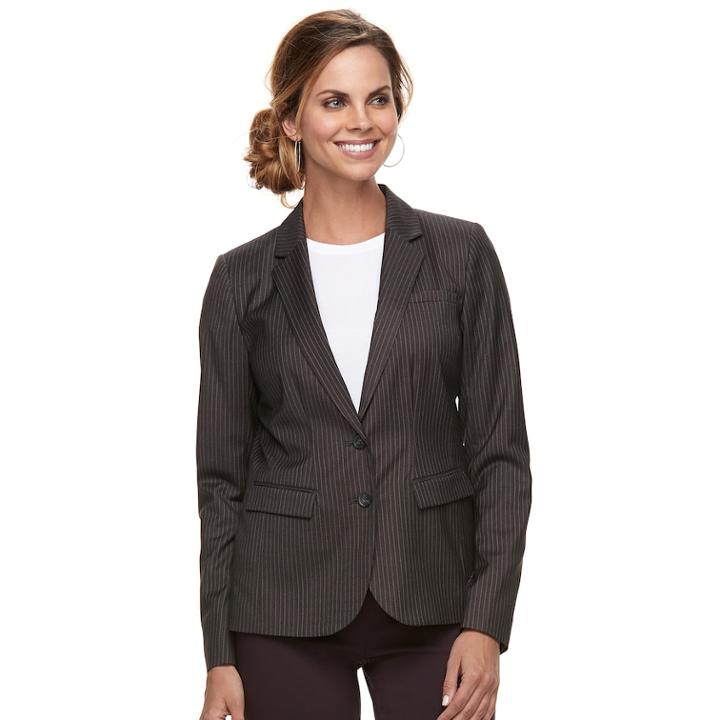 Women's Apt. 9&reg; Blazer, Size: 12, Dark Grey