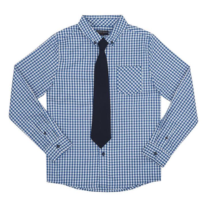 Boys 8-20 French Toast Plaid Shirt & Tie Set, Boy's, Size: 10, Med Blue