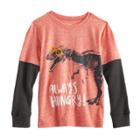 Boys 4-10 Jumping Beans&reg; Always Hungry Dinosaur In Glasses Tee, Size: 4, Orange