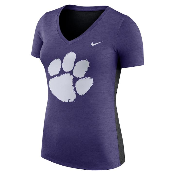 Women's Nike Clemson Tigers Dri-fit Touch Tee, Size: Medium, Purple