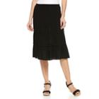 Women's Studio 253 Tiered Midi Skirt, Size: Medium, Black