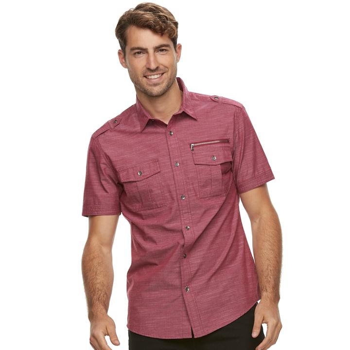 Men's Rock & Republic&reg; Button-down Shirt, Size: Xxl, Red