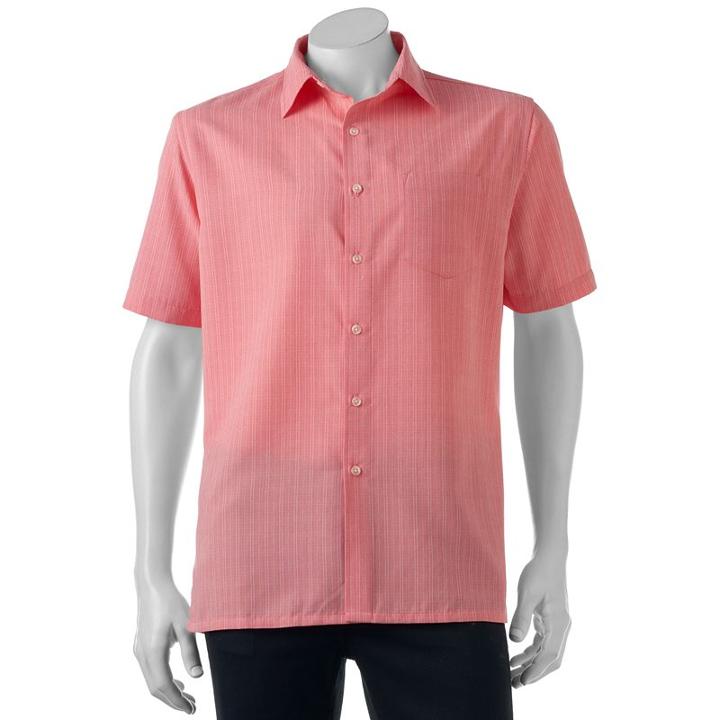 Men's Croft & Barrow&reg; Signature Classic-fit Microfiber Button-down Shirt, Size: Xl, Lt Orange