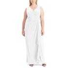 Plus Size Chaps Ruffled Evening Gown, Women's, Size: 22 W, White