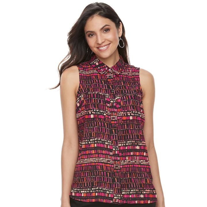 Women's Apt. 9&reg; Georgette Blouse, Size: Small, Dark Pink