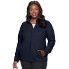 Plus Size Croft & Barrow&reg; Quilted Knit Jacket, Women's, Size: 4xl, Dark Blue