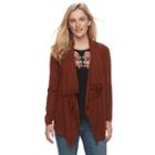 Petite Sonoma Goods For Life&trade; Fringe Flyaway Cardigan, Women's, Size: Xl Petite, Red/coppr (rust/coppr)
