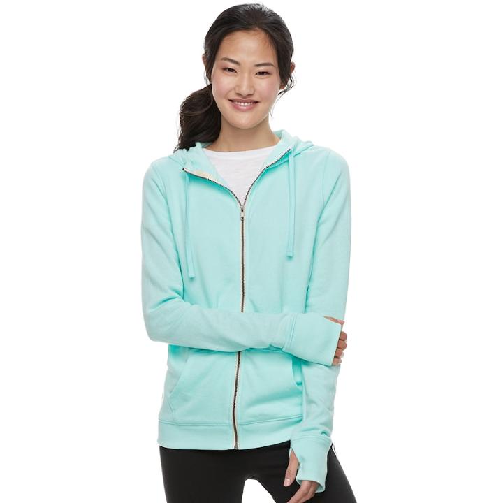Juniors' So&reg; Zip-up Hoodie, Teens, Size: Xs, Light Blue