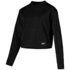 Women's Puma Fusion Cropped Sweatshirt, Size: Small, Black