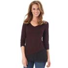 Women's Apt. 9&reg; Asymmetrical Chiffon Top, Size: Medium, Dark Red