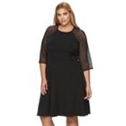Plus Size Suite 7 Lace Fit & Flare Dress, Women's, Size: 14 W, Black