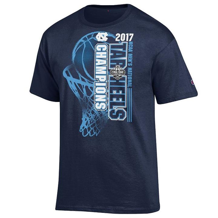 Men's Champion North Carolina Tar Heels 2017 Ncaa Basketball National Champions Jersey Tee, Size: Medium, Blue (navy)