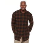 Big & Tall Sonoma Goods For Life&trade; Supersoft Stretch Flannel Shirt, Men's, Size: M Tall, Med Brown