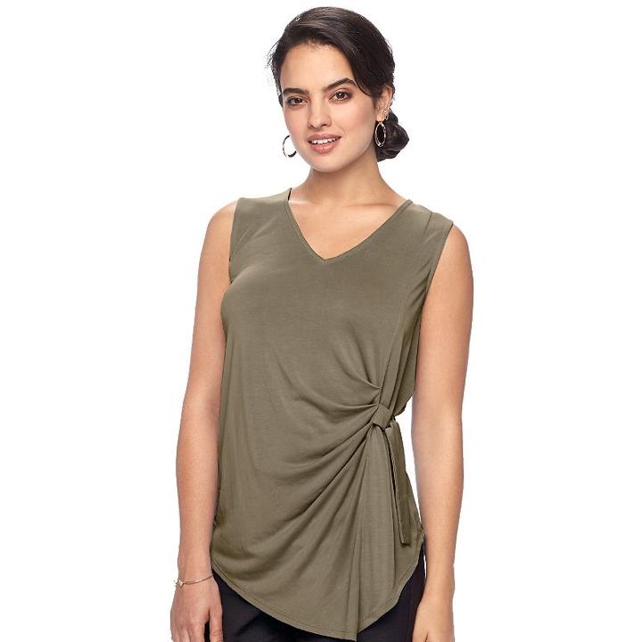 Women's Apt. 9&reg; Ruched Tank, Size: Small, Green