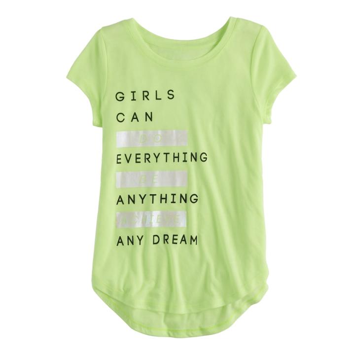 Girls 7-16 So&reg; Performance Graphic Tee, Size: 10, Brt Yellow