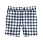 Boys 4-8 Carter's Gingham Plaid Flat Front Shorts, Size: 5, Blue (navy)