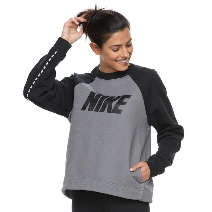 Women's Nike Sportswear Crew Neck Sweatshirt, Size: Medium, Dark Grey