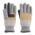 Women's Isotoner Striped Knit Smartouch Smartdri Tech Gloves, Grey