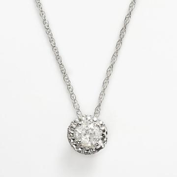 The Halo Collection 10k White Gold 1/4-ct. T.w. Diamond Frame Pendant, Women's