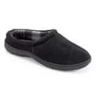 Chaps Men's Suede Plaid Fleece Memory Foam Clog Slippers, Size: Large, Black
