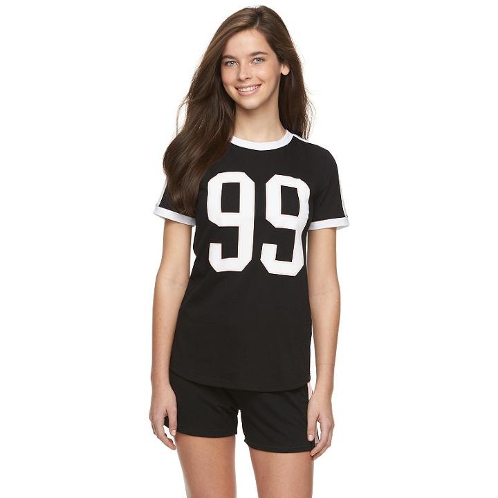 Juniors' So&reg; Ringer Graphic Tee, Size: Xl, Oxford